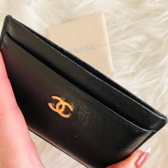 ‼️sold‼️Chanel Black Leather Card Holder Wallet - Picture 9 of 10